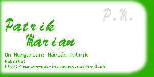 patrik marian business card