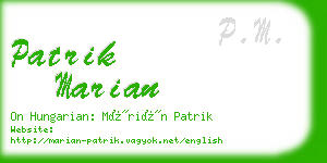 patrik marian business card